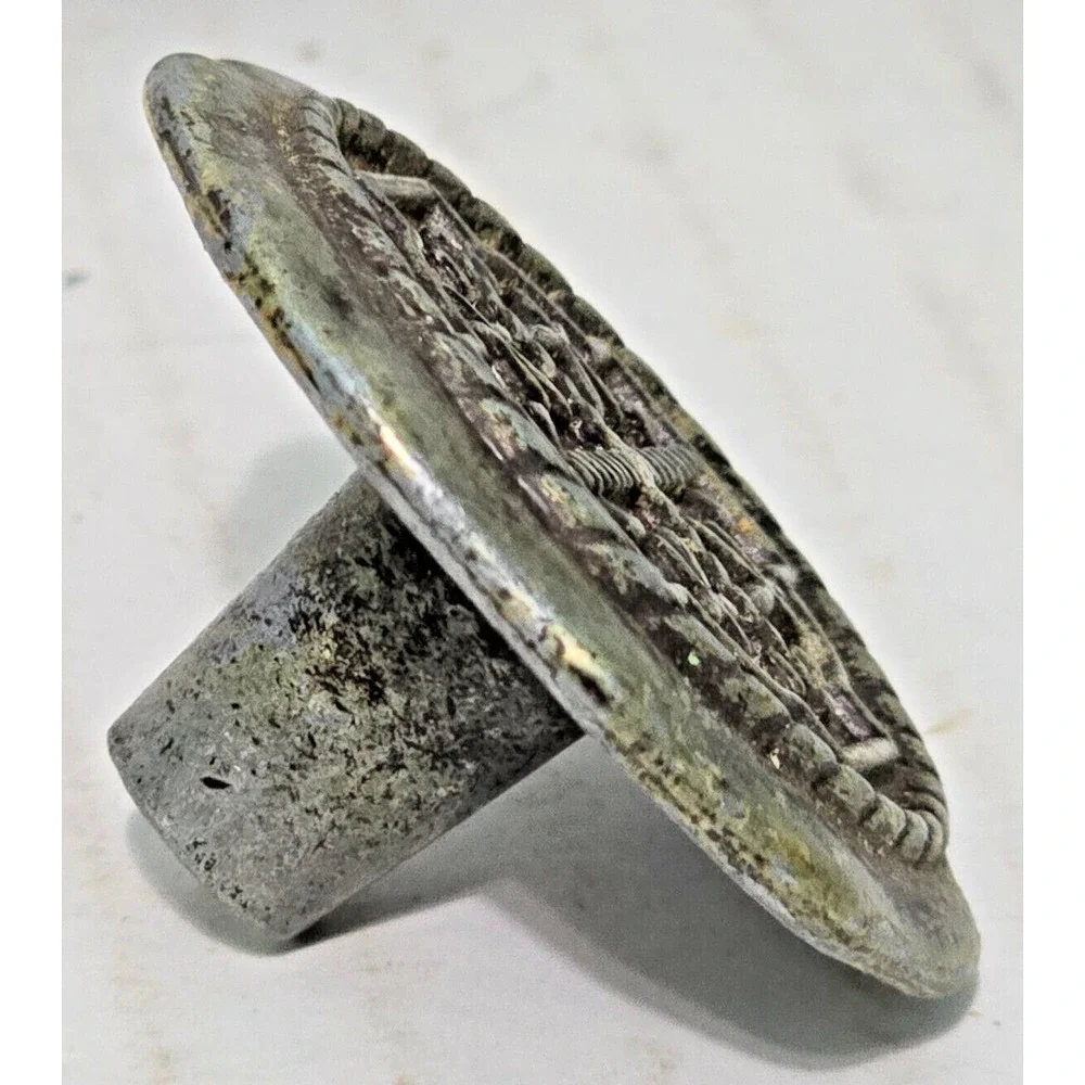 4 Vintage National Lock Antique Gold 1-1/2" Rope Braid Furniture Knob 63-3469 - Picture 11 of 14